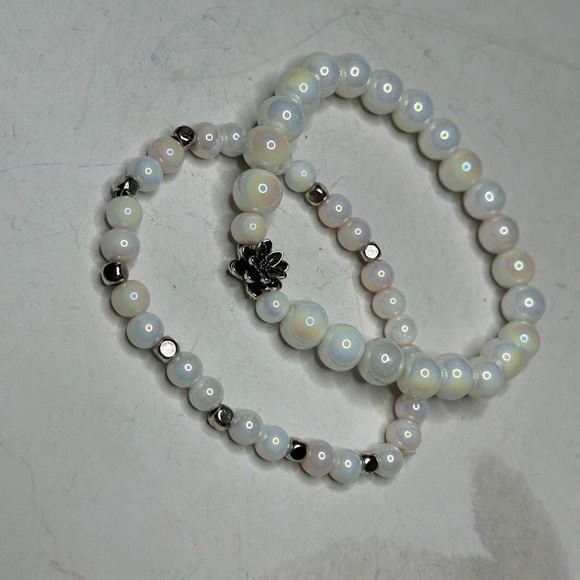 Opalite Lotus Charm Bracelet Set - Picture 3 of 3
